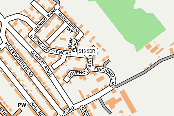 S13 9DR map - OS OpenMap – Local (Ordnance Survey)