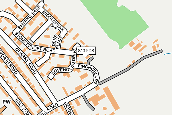 S13 9DS map - OS OpenMap – Local (Ordnance Survey)