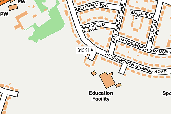 S13 9HA map - OS OpenMap – Local (Ordnance Survey)