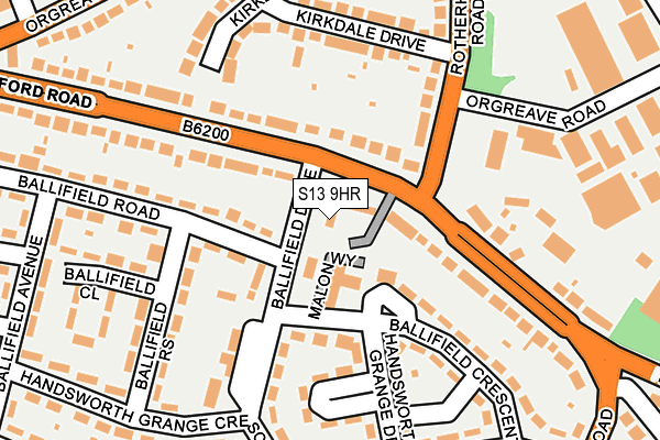 S13 9HR map - OS OpenMap – Local (Ordnance Survey)