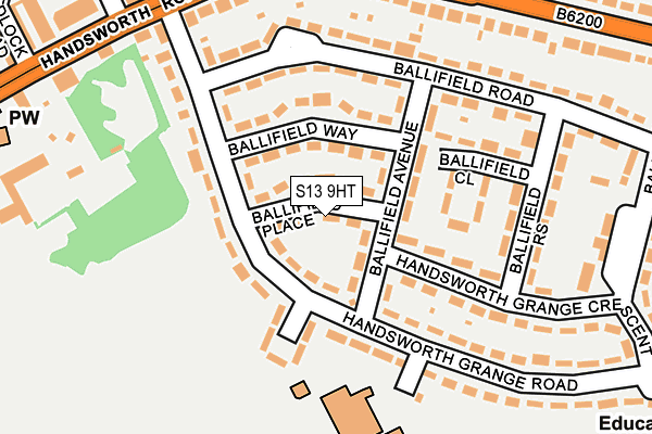 S13 9HT map - OS OpenMap – Local (Ordnance Survey)