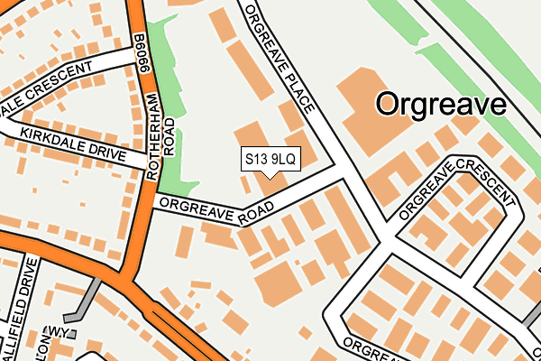 S13 9LQ map - OS OpenMap – Local (Ordnance Survey)
