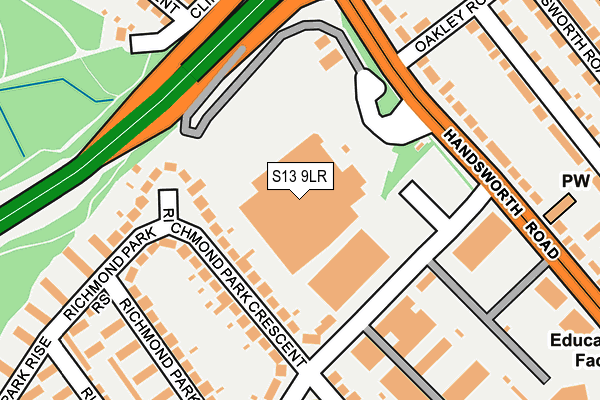 S13 9LR map - OS OpenMap – Local (Ordnance Survey)