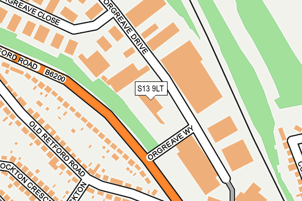 S13 9LT map - OS OpenMap – Local (Ordnance Survey)