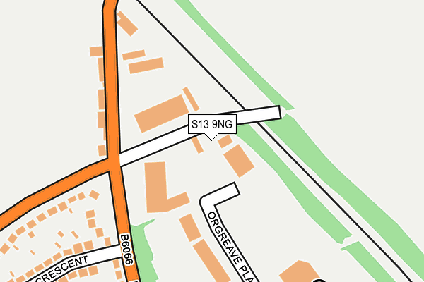 S13 9NG map - OS OpenMap – Local (Ordnance Survey)