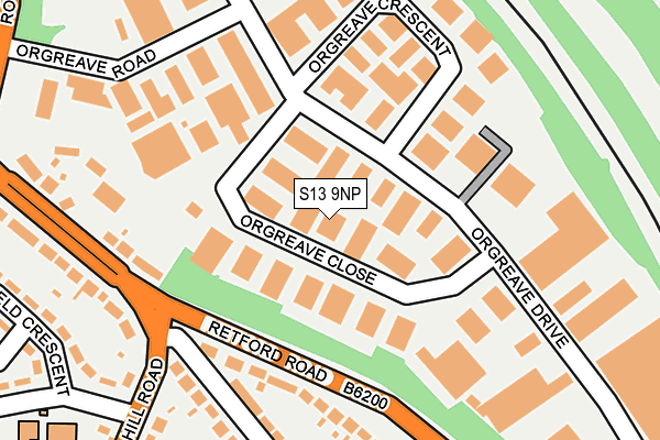 S13 9NP map - OS OpenMap – Local (Ordnance Survey)