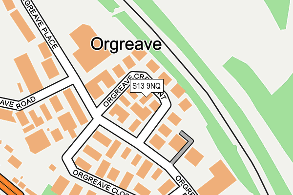 S13 9NQ map - OS OpenMap – Local (Ordnance Survey)