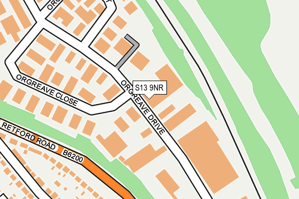 S13 9NR map - OS OpenMap – Local (Ordnance Survey)