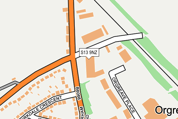 S13 9NZ map - OS OpenMap – Local (Ordnance Survey)