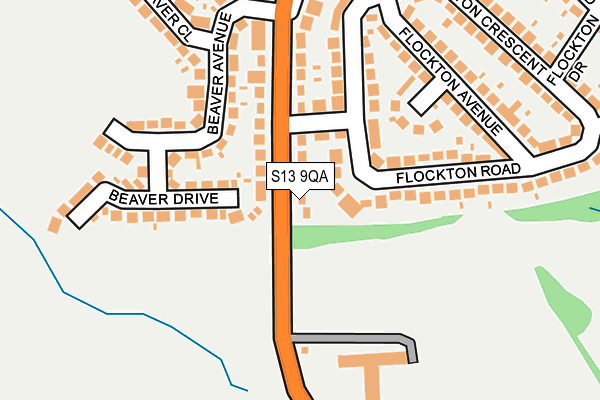 S13 9QA map - OS OpenMap – Local (Ordnance Survey)