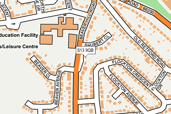 S13 9QB map - OS OpenMap – Local (Ordnance Survey)