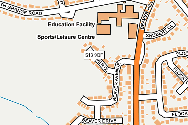 S13 9QF map - OS OpenMap – Local (Ordnance Survey)