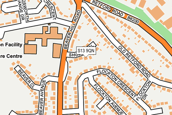 S13 9QN map - OS OpenMap – Local (Ordnance Survey)
