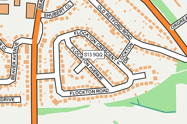 S13 9QQ map - OS OpenMap – Local (Ordnance Survey)