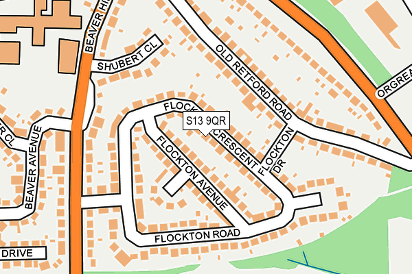 S13 9QR map - OS OpenMap – Local (Ordnance Survey)