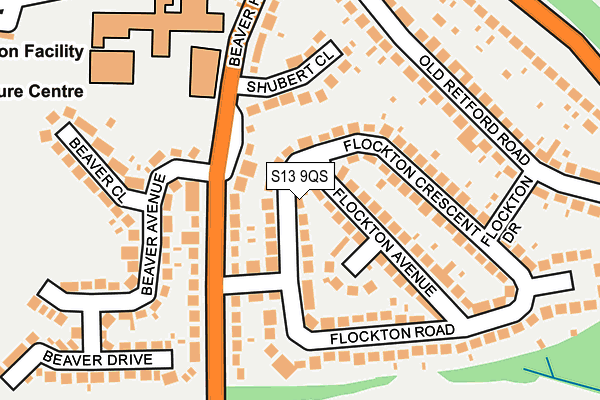 S13 9QS map - OS OpenMap – Local (Ordnance Survey)