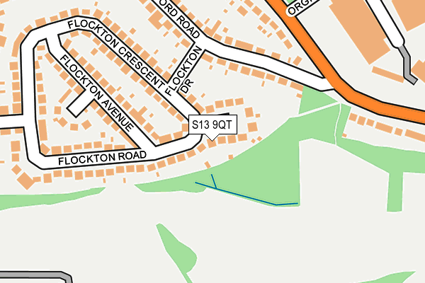 S13 9QT map - OS OpenMap – Local (Ordnance Survey)