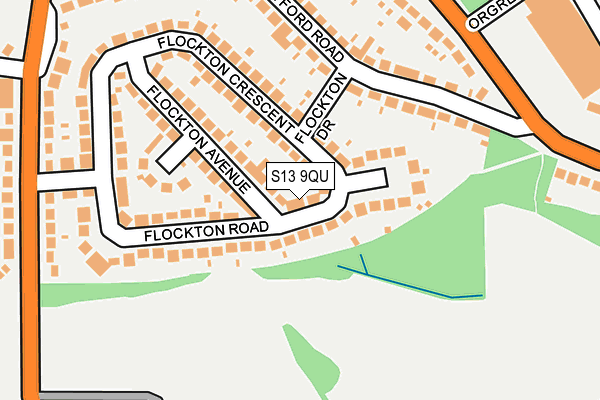 S13 9QU map - OS OpenMap – Local (Ordnance Survey)