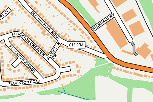 S13 9RA map - OS OpenMap – Local (Ordnance Survey)
