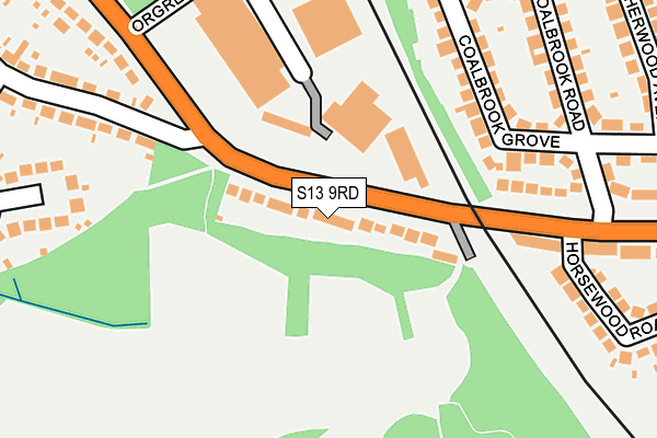 S13 9RD map - OS OpenMap – Local (Ordnance Survey)
