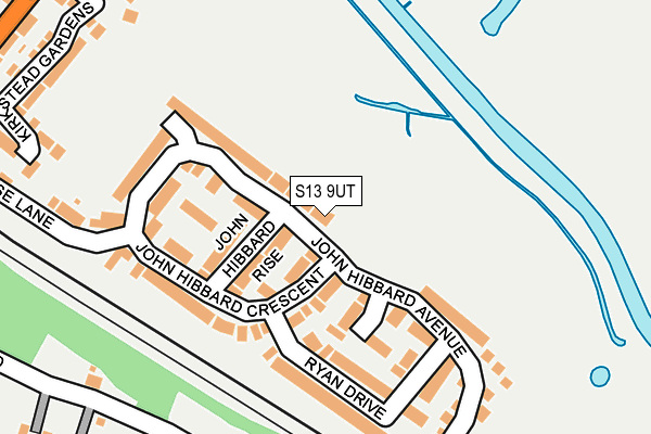 S13 9UT map - OS OpenMap – Local (Ordnance Survey)