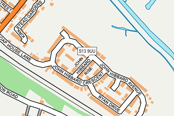 S13 9UU map - OS OpenMap – Local (Ordnance Survey)