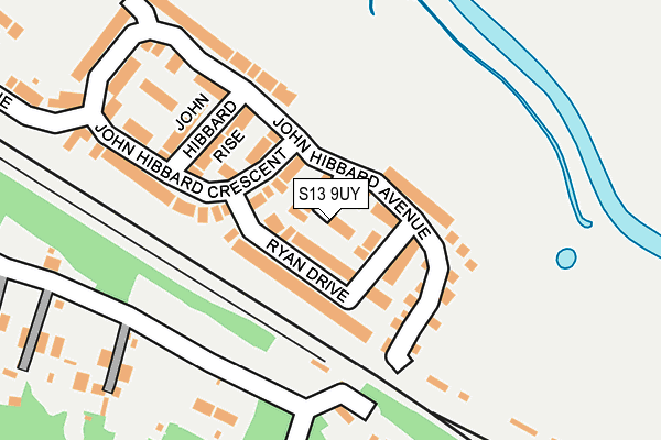 S13 9UY map - OS OpenMap – Local (Ordnance Survey)