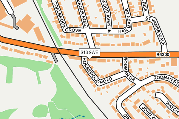 S13 9WE map - OS OpenMap – Local (Ordnance Survey)