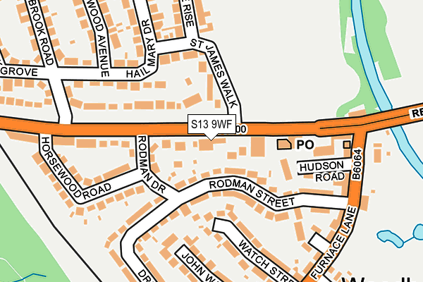 S13 9WF map - OS OpenMap – Local (Ordnance Survey)