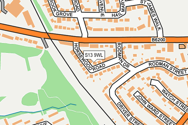 S13 9WL map - OS OpenMap – Local (Ordnance Survey)