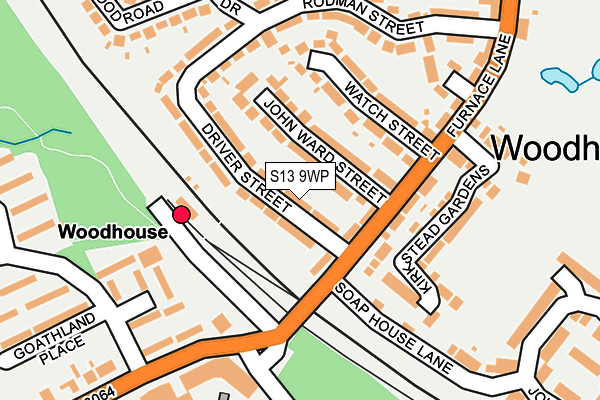 S13 9WP map - OS OpenMap – Local (Ordnance Survey)