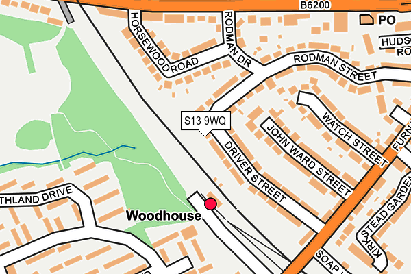 S13 9WQ map - OS OpenMap – Local (Ordnance Survey)