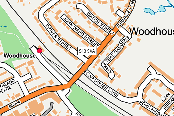 S13 9XA map - OS OpenMap – Local (Ordnance Survey)