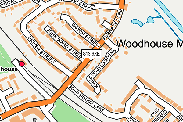 S13 9XE map - OS OpenMap – Local (Ordnance Survey)