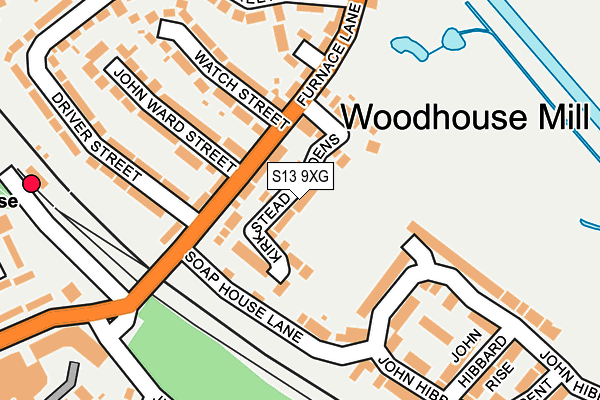 S13 9XG map - OS OpenMap – Local (Ordnance Survey)