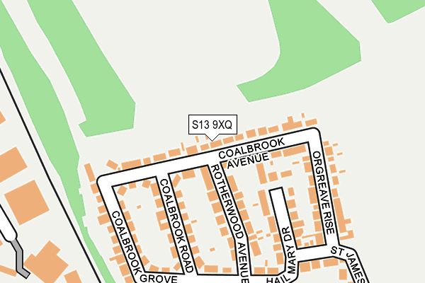 S13 9XQ map - OS OpenMap – Local (Ordnance Survey)