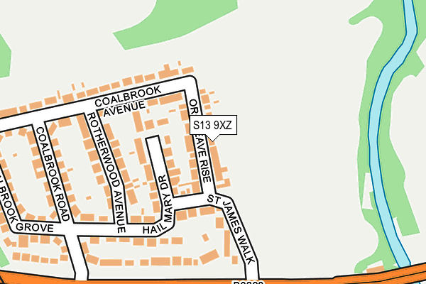 S13 9XZ map - OS OpenMap – Local (Ordnance Survey)