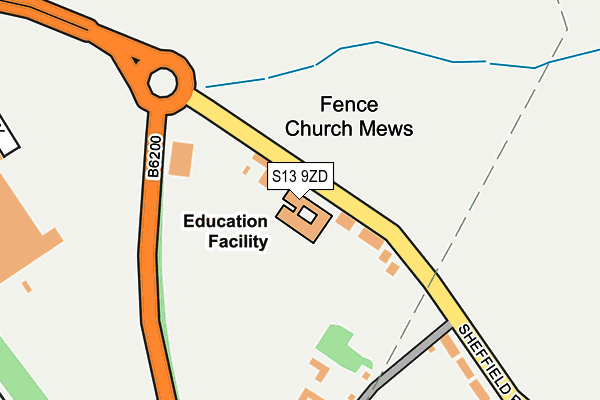 S13 9ZD map - OS OpenMap – Local (Ordnance Survey)