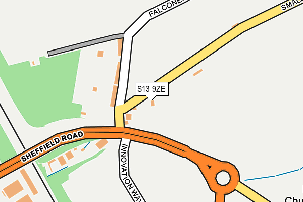 S13 9ZE map - OS OpenMap – Local (Ordnance Survey)