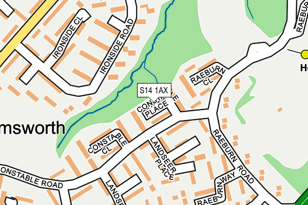 S14 1AX map - OS OpenMap – Local (Ordnance Survey)