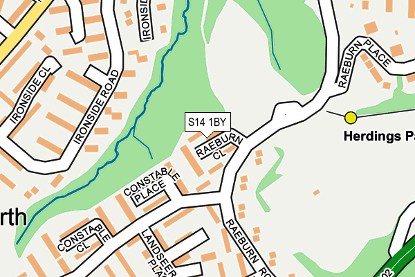 S14 1BY map - OS OpenMap – Local (Ordnance Survey)