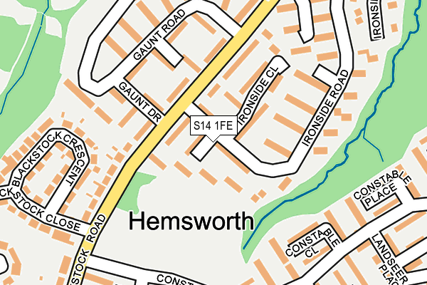 S14 1FE map - OS OpenMap – Local (Ordnance Survey)