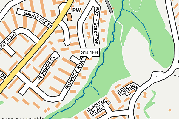 S14 1FH map - OS OpenMap – Local (Ordnance Survey)