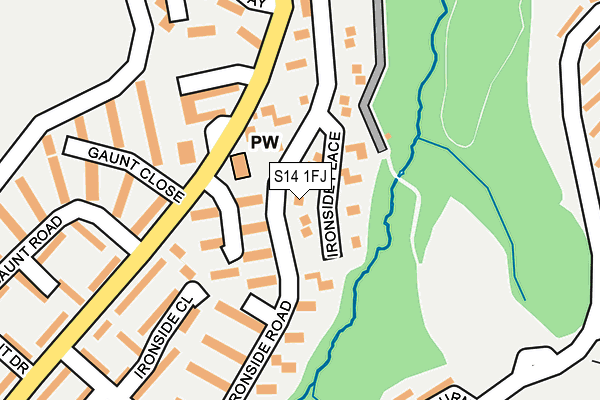 S14 1FJ map - OS OpenMap – Local (Ordnance Survey)