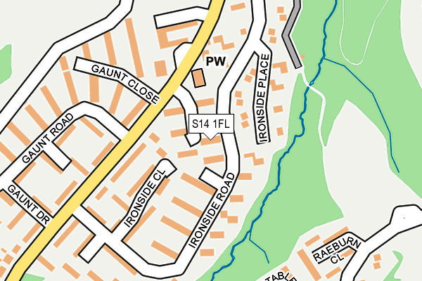 S14 1FL map - OS OpenMap – Local (Ordnance Survey)