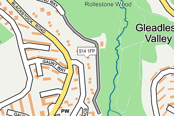 S14 1FP map - OS OpenMap – Local (Ordnance Survey)