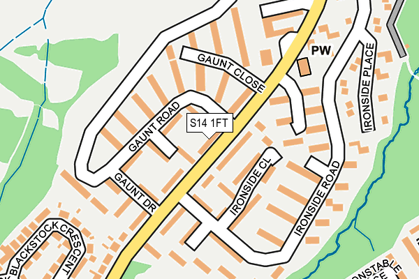 S14 1FT map - OS OpenMap – Local (Ordnance Survey)