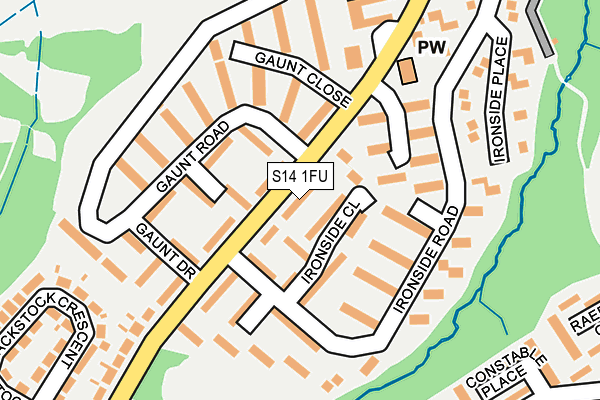 S14 1FU map - OS OpenMap – Local (Ordnance Survey)