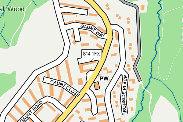 S14 1FX map - OS OpenMap – Local (Ordnance Survey)