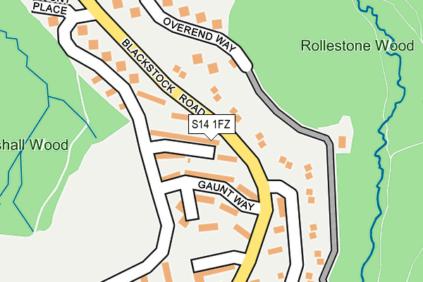 S14 1FZ map - OS OpenMap – Local (Ordnance Survey)